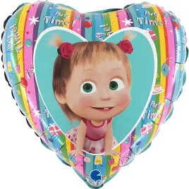 balon-foliowy-serce-turkusowe-masha-i-niedzwiedz-18-46-cm-grabo-pack