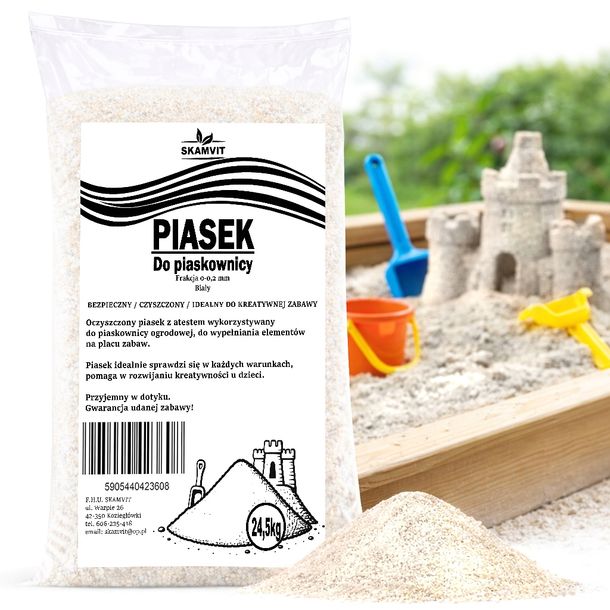 Piasek Do Piaskownicy Jasny Miękki Czysty Dla Dzieci Ogrodu Zabawy 24,5kg