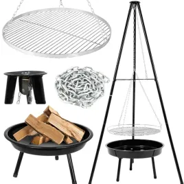 grill-trojnog-z-paleniskiem-ogrodowe-50cm-wiszacy-z-rusztem-regulowany