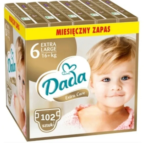 PIELUSZKI DADA EXTRA CARE 6 XL PAMPERSY 16+kg 3x34 102 szt !!!! NOWOŚĆ !!!