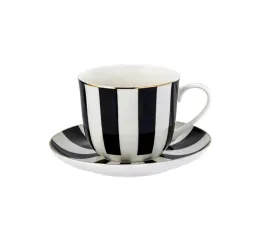 filizanka-ze-spodkiem-paski-bialo-czarna-jumbo-450ml-elegancka