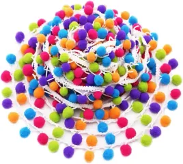 sookoo-45m-recznie-robionej-teczowej-wstazki-z-pomponami-fredzle