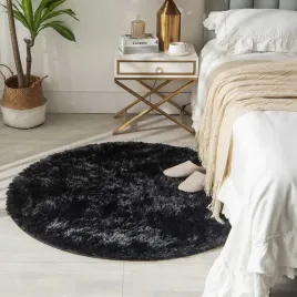 okragly-miekki-dywan-do-salonu-z-dlugim-wlosiem-80-cm-czarny-choshome