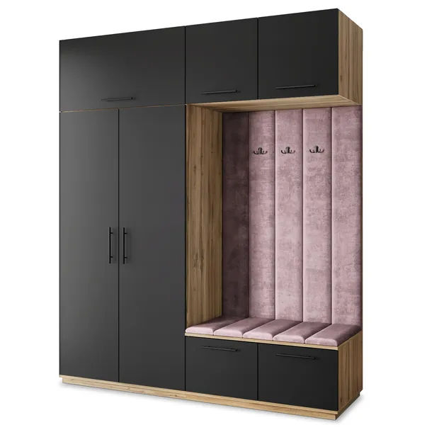 Garderoba REMA 200/240/60 cm do Przedpokoju Nowoczesna Dąb wotan