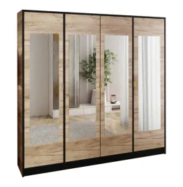 szafa-czterodrzwiowa-garderoba-lumi-207-4d-dab-craft-4x-lustra-uchwyt-zloty