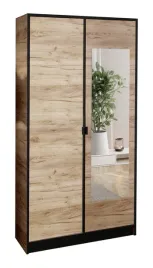 szafa-dwudrzwiowa-lumi-105-dab-craft-2d-z-lustrem-uchwyt-czarny