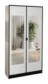 szafa-dwudrzwiowa-garderoba-lumi-105-2d-bialy-2x-lustra-uchwyt-czarny