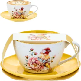ptaki-porcelanowa-filizanka-300-ml-ze-spodeczkiem-do-kawy-herbaty-zolta