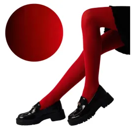 rajstopy-dziewczece-dzieciece-bawelniane-gladkie-cieple-grube-czerwone