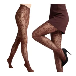 rajstopy-damskie-marilyn-5-xl-koronkowe-kabaretki-mokka-wzorzyste-brazowe