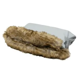 uniwersalna-mufka-rekaw-z-futerkiem-do-wozka-sanki-ocieplana-miekka-szara