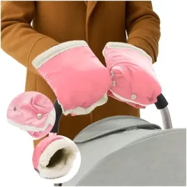 rekawiczki-do-wozka-rozowa-mufka-dzieciecego-sanek-ocieplane-futerko-zime