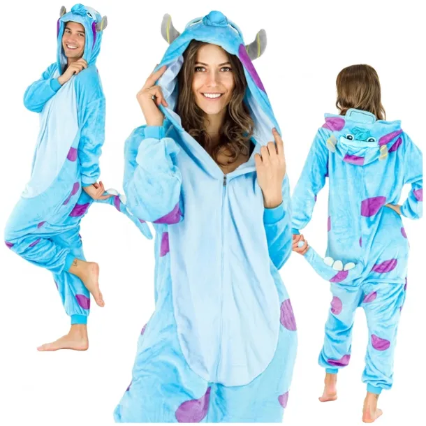 PRZEBRANIE SULLEY PIŻAMA KOMBINEZON KIGURUMI STRÓJ DAMSKA MĘSKA PREZENT XL