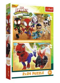puzzle-2x24-spidey-i-dinozaury-trefl
