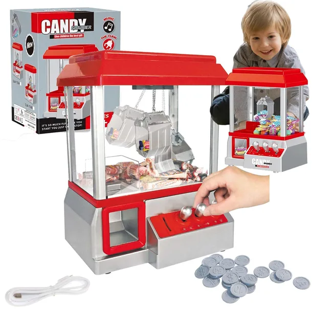 Poławiacz Słodyczy Automat na Cukierki Żetony Baterie + Zasilanie USB