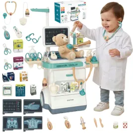 duzy-zestaw-lekarski-wozek-medyczny-malego-lekarza-ekg-rtg-akumulatory