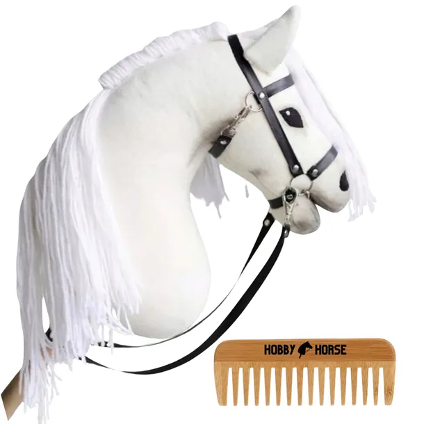 HOBBY HORSE KOŃ NA KIJU A3 KONIK GŁOWA KONIA PATYKU Z GRZYWĄ + GRZEBIEŃ
