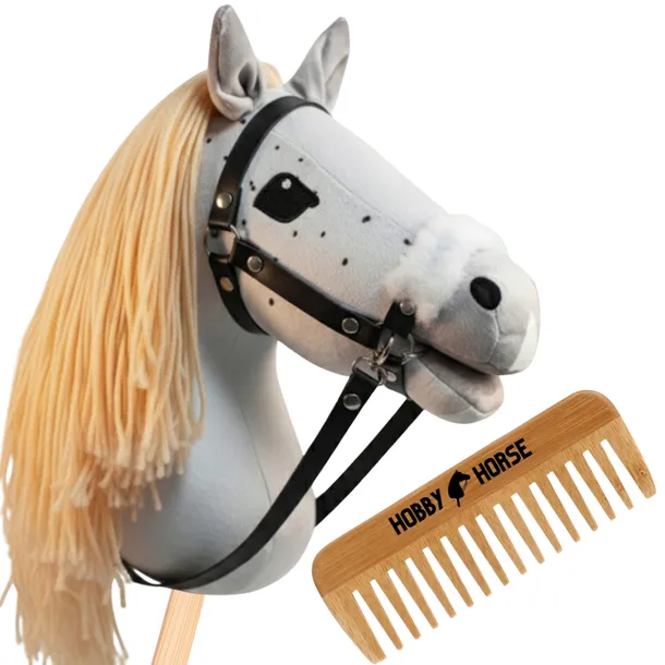 HOBBY HORSE KOŃ NA KIJU A4 KONIK GŁOWA KONIA PATYKU Z GRZYWĄ + GRZEBIEŃ