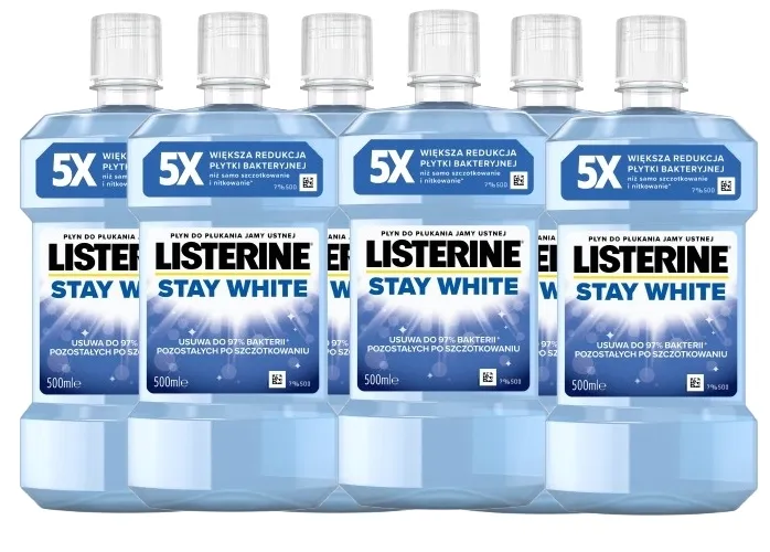 Listerine Stay White Płyn do Płukania jamy ustnej 500 ml x 6szt