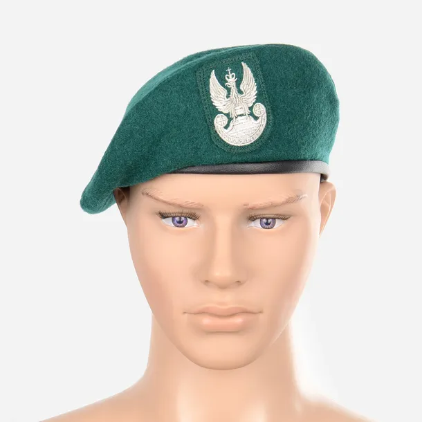 Beret wojskowy WP 418/MON zielony roz.58 haft