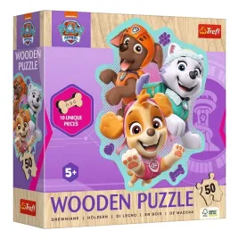 puzzle-50-drewniane-konturowe-wesola-gromadka-pieskow-trefl