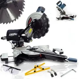 pila-ukosnica-z-posuwem-z-laserem-do-drewna-zestaw-eurotec-255-mm-3150-w