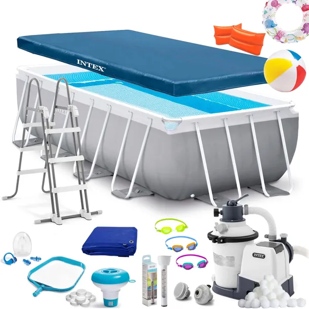 Basen ogrodowy stelażowy INTEX 400x200 zestaw ogrodowy + Pompa piaskowa