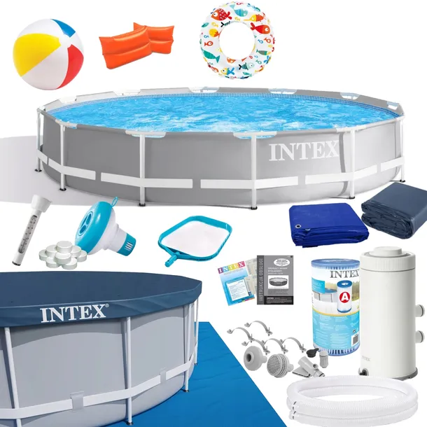 Basen ogrodowy stelażowy INTEX 366x76 SUPER ZESTAW 16w1