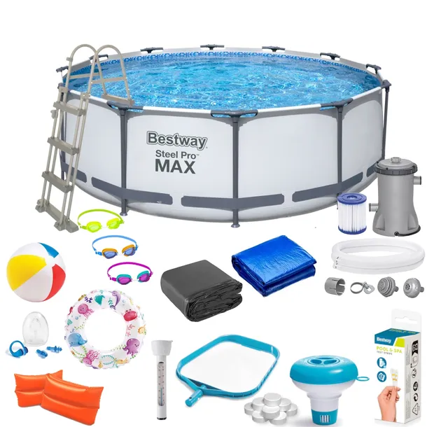 RODZINNY BASEN OGORODOWY STELAŻOWY BESTWAY 366x100cm FULL ZESTAW + GRATIS