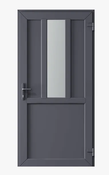 DRZWI ZEWNĘTRZNE TECHNICZNE GOSPODARCZE PCV 100X205 cm ANTRACYT PRAWE