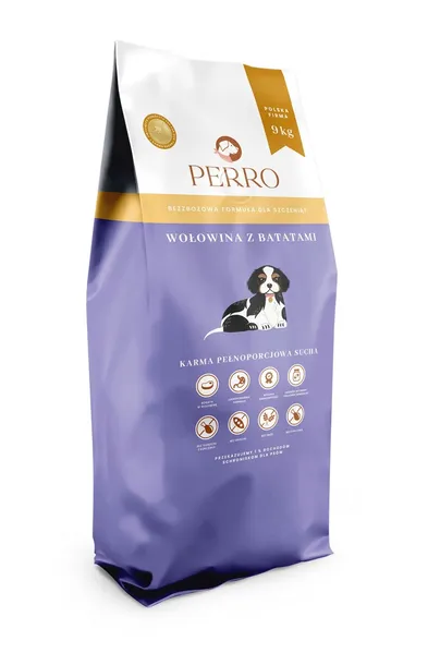 PERRO Karma Bezzbożowa Wołowina z Batatami Junior 9kg dla Psa