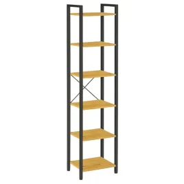 regal-loft-waski-6-polek-metalowy-czarny-dab-wysoki-do-salonu-biura-hol