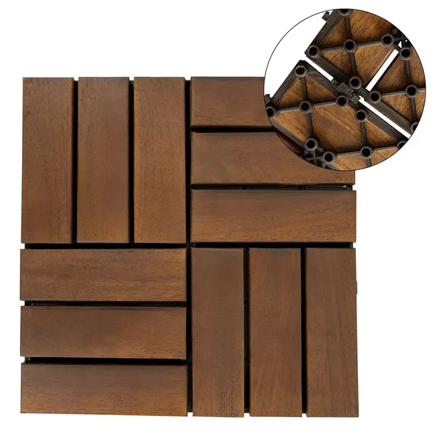 Panel tarasowy akacja 30x30 cm Ciemny Brąz balkon 0,09mkw płytka podłogowa