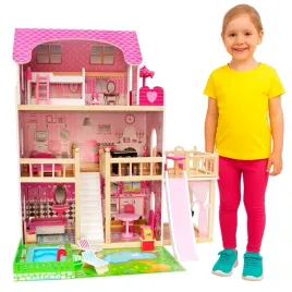 drewniany-domek-dla-lalek-sonia-basen-zjezdzalnia-mebelki-balkon