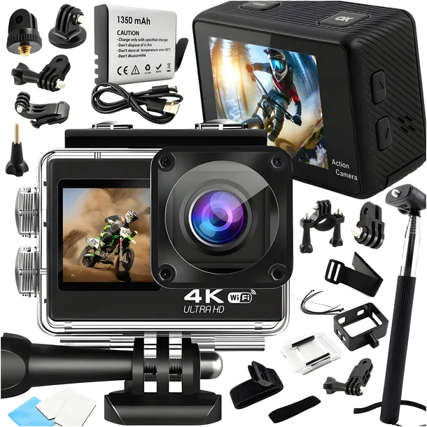 KAMERA SPORTOWA 4K 60 FPS UHD GOMEDIA V-35 WI-FI +MONOPOD SELFIE ACKCESORIA