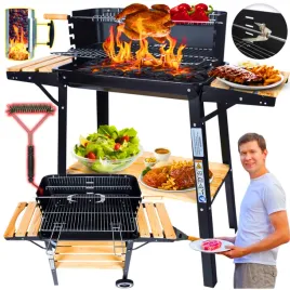 grill-ogrodowy-weglowy-premium-na-kolkach-ruszt-komin-rozpalka-szczotka