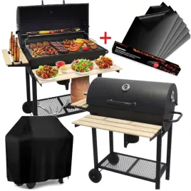 grill-weglowy-ogrodowy-2x-ruszt-5szt-mata-teflonowa-pokrowiec-na-grilla
