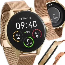 smartwatch-damski-zegarek-garett-classy-zloty-bransoletka-wodoodporny