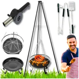 grill-ogrodowy-weglowy-okragly-wahadlowy-trojnog-na-ognisko-ruszt-gratisy