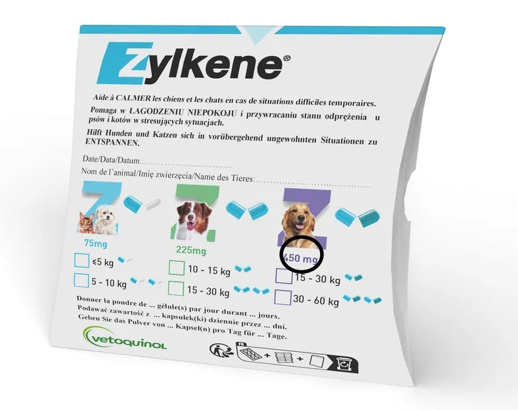 Vetoquinol Zylkene 450 mg 30 kapsułek na Stres Lęk
