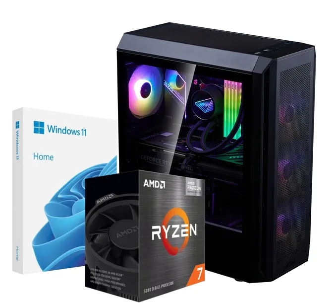 Komputer gamingowy Ryzen 5700X RTX 5060 16GB RAM 512GB SSD Win11 WiFi BT