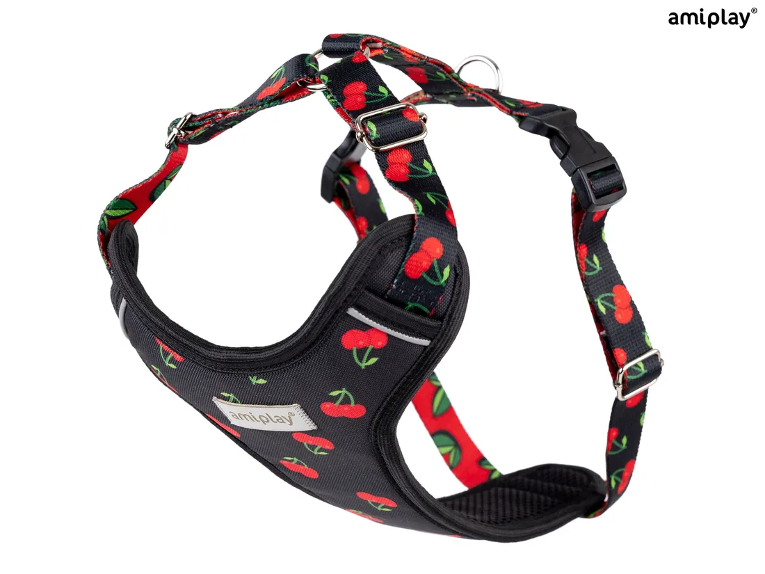 amiplay-szelki-regulowane-discovery-behappy-xl-cherry-stan-nowy