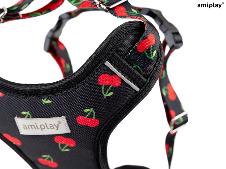 amiplay-szelki-regulowane-discovery-behappy-xl-cherry-wielkosc-psa-duzy-pies