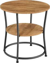 stolik-kawowy-okragly-vasagle-2-polki-loft-orzech