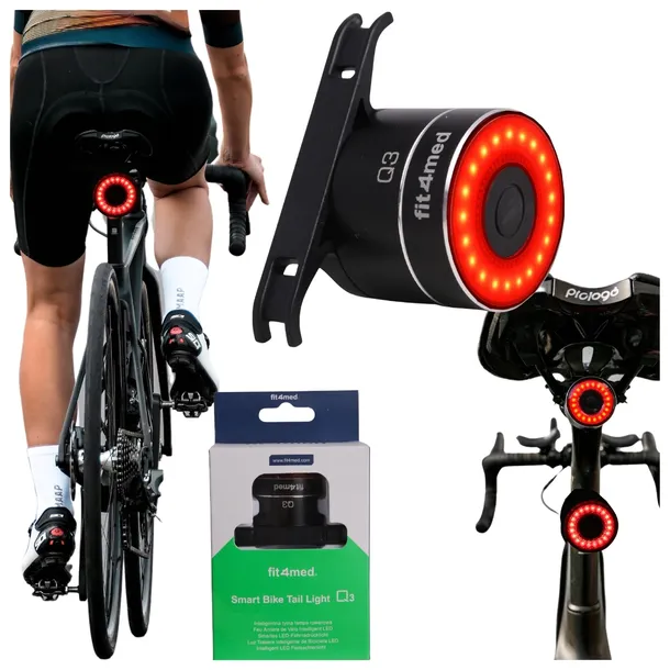 LAMPKA NA ROWER TYŁ USB 4 TRYBY SZTYCA POD SIODEŁKO ŚWIATŁO STOP AKUMULATOR