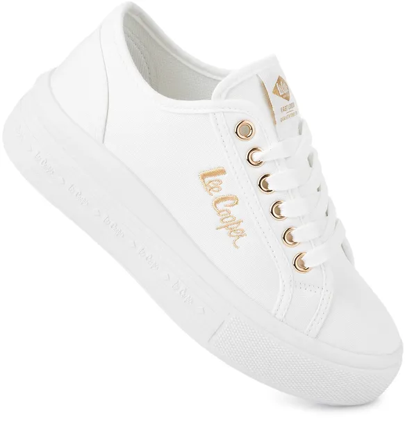 LEE COOPER DAMSKIE BUTY TRAMPKI KLASYCZNE NA PLATFORMIE BIAŁE 38