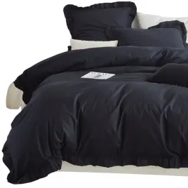 czarna-ciemna-posciel-ruffy-premium-100percent-bawelna-140x200-z-falbanka