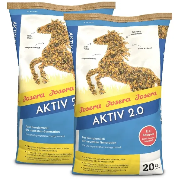 Josera Aktiv 2.0 2x 20kg - musli energetyczne, sport, zbożowe, koń