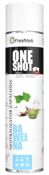 Freshtek ONE SHOT Bawełna odświeżacz powietrza neutralizator zapachów 600ml