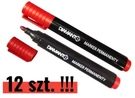 marker-permanentny-okragly-czerwony-12szt-do-roznych-powierzchni